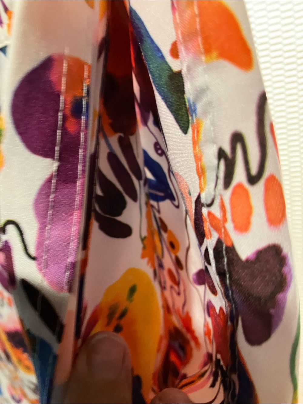 Ripskirt Hawaii Floral Mini Skirt in White with Orange and Purple Accents - Picture 9 of 10